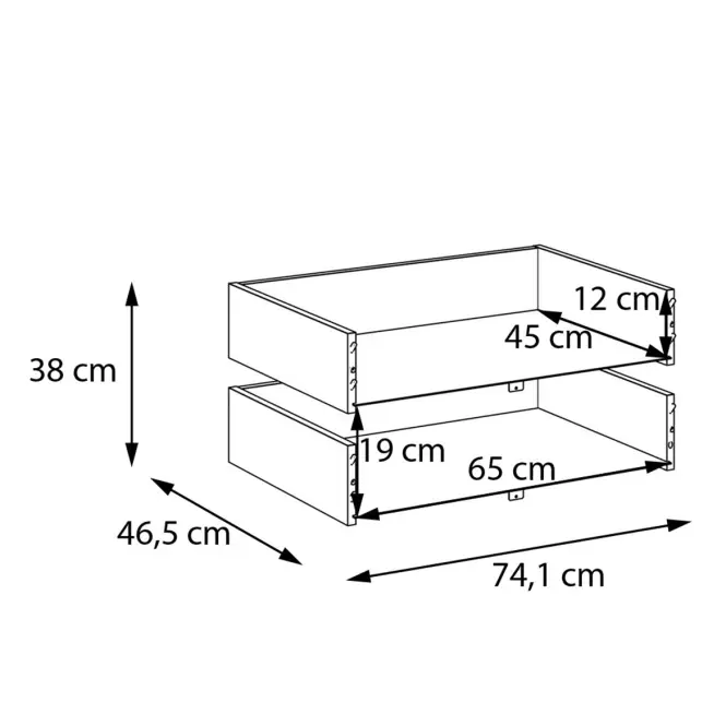 Zásuvky 2 ks Moduklix Na vešiak na oblečenie 74,1 Biely Lesk,3