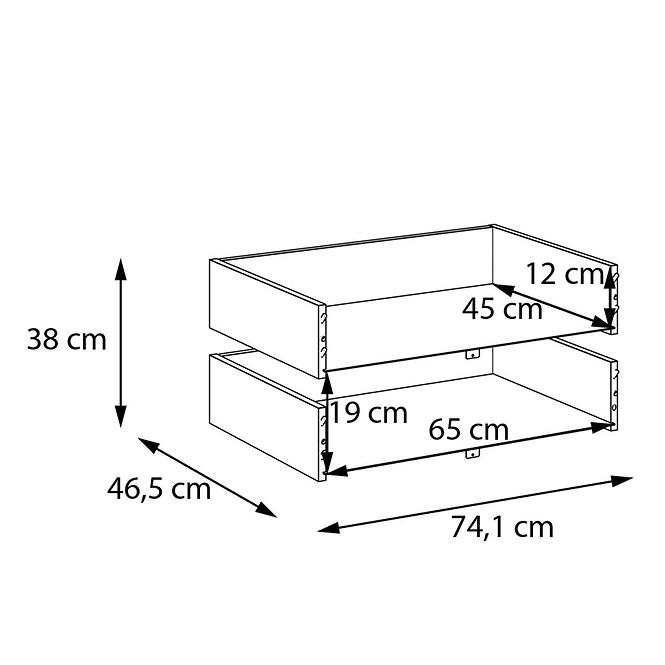 Zásuvky 2 ks Moduklix Na vešiak na oblečenie 74,1 Biely Lesk,3