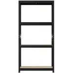 Skladový kovový regál čierna 150x75x30 cm – 4 políc/50 kg