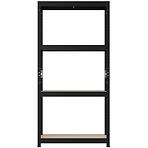 Skladový kovový regál čierna 150x75x30 cm – 4 políc/50 kg