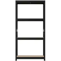 Skladový kovový regál čierna 150x75x30 cm – 4 políc/50 kg