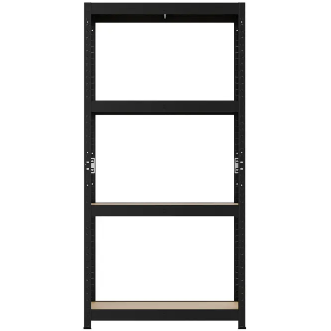Skladový kovový regál čierna 150x75x30 cm – 4 políc/50 kg