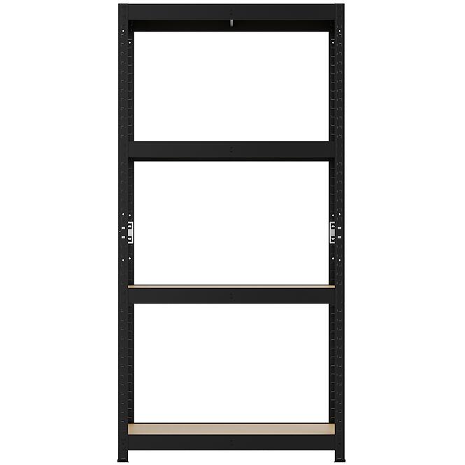 Skladový kovový regál čierna 150x75x30 cm – 4 políc/50 kg