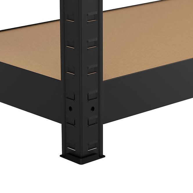 Skladový kovový regál čierna 150x75x30 cm – 4 políc/50 kg,3