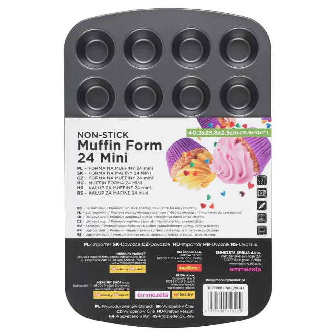 Plech na muffiny 24 mini 40,3x25,8x2,5
