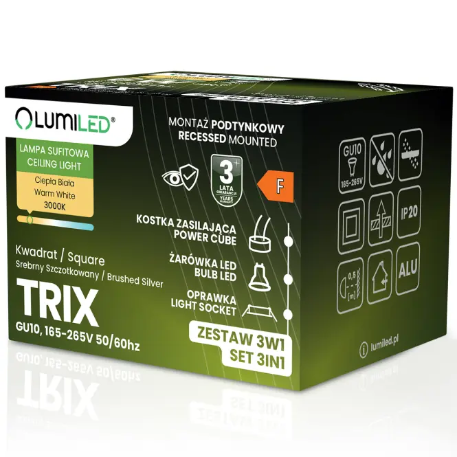 Lumiled stropné bodové svietidlo TRIX 3w1 6W 3000K,7