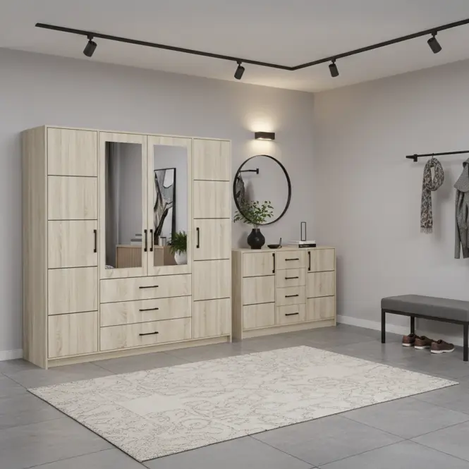 Súprava skriňa Belluno 200 sonoma + komoda Belluno 150,3