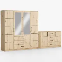 Súprava skriňa Belluno 200 artisan + komoda Belluno 150