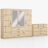 Súprava skriňa Belluno 240 artisan + komoda Belluno 150