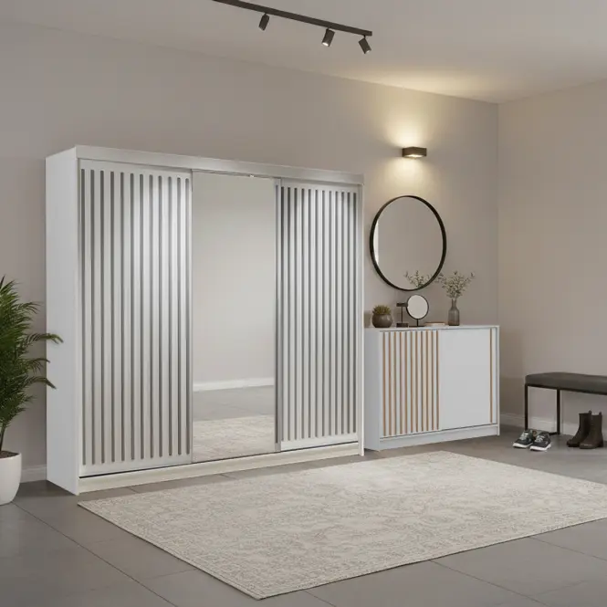 Súprava skriňa Royal 250 biela + komoda Royal 150