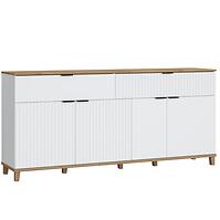 Komoda Plissee PLIK06 4D2S biela alpin/dub grandson