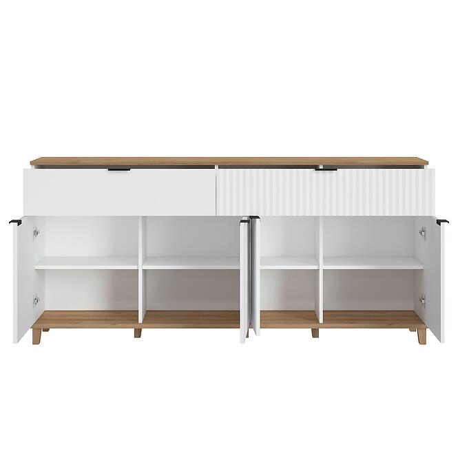 Komoda Plissee PLIK06 4D2S biela alpin/dub grandson,3