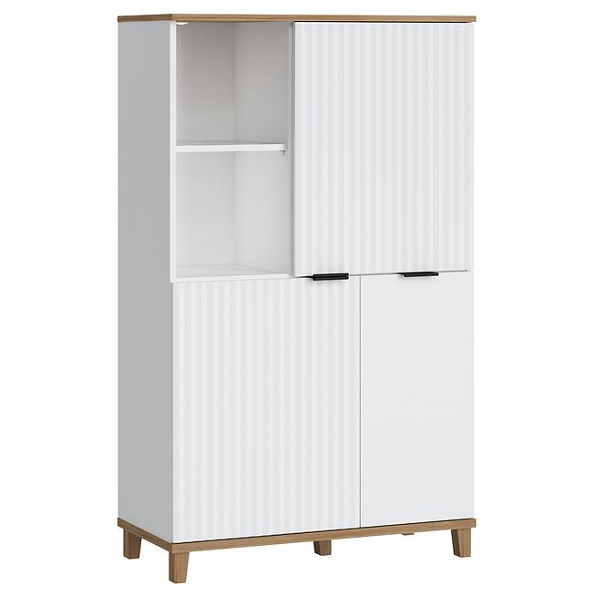 Komoda Plissee PLIK04 3D biela alpin/dub grandson