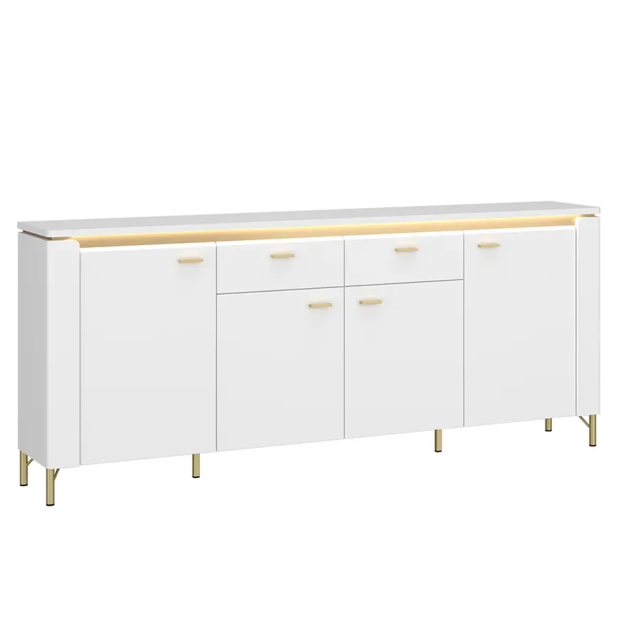 Komoda Lazio LAZK03 U008/U080 4D2S biela/biela alpský