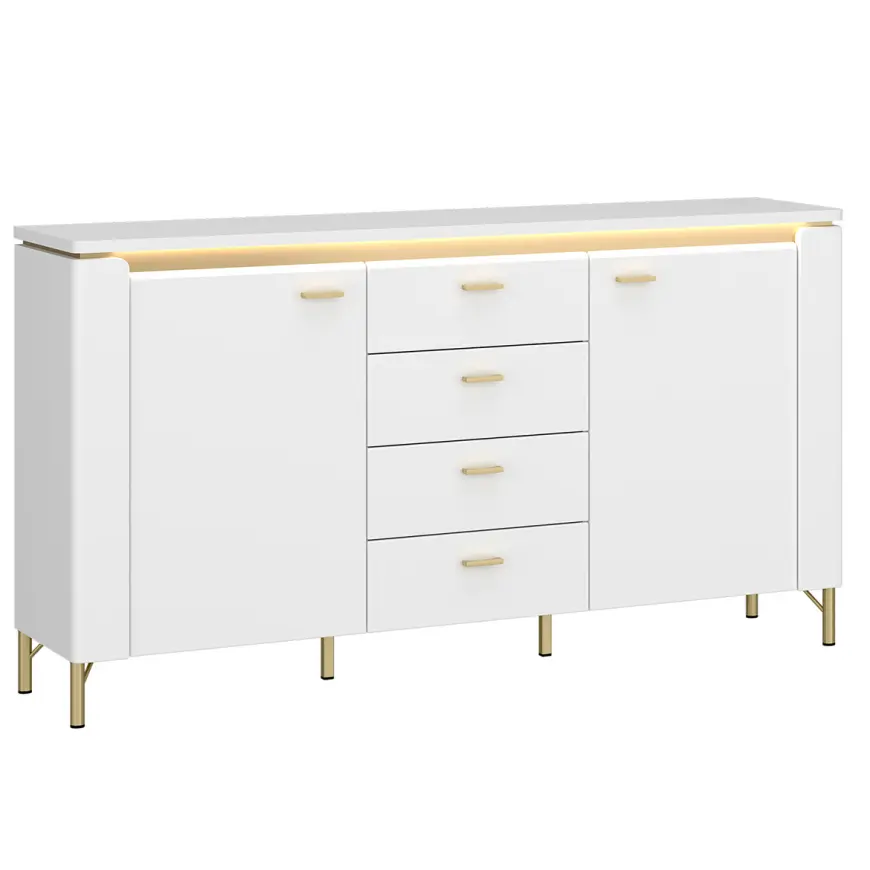 Komoda Lazio LAZK02 U008/U080 2D4S biela/biela alpský