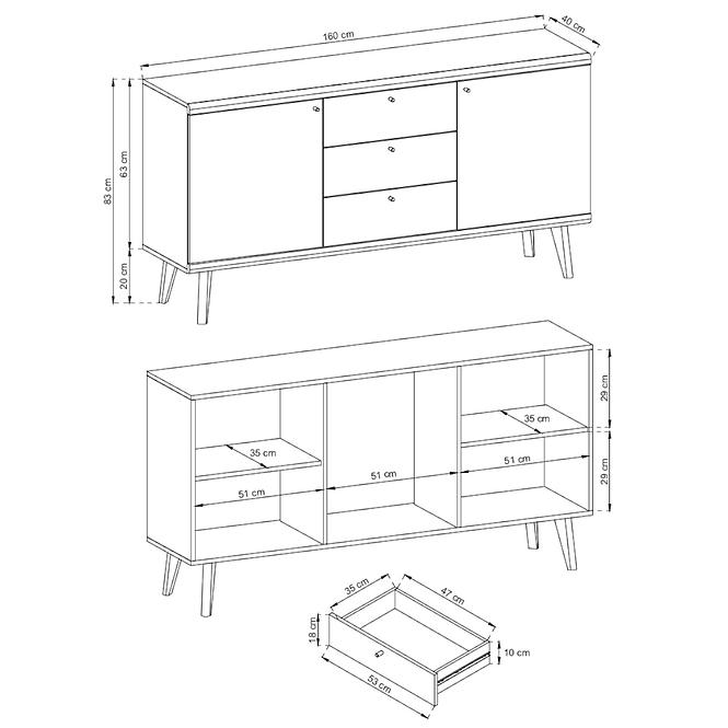 Komoda Primo PKSZ160 dub riviera