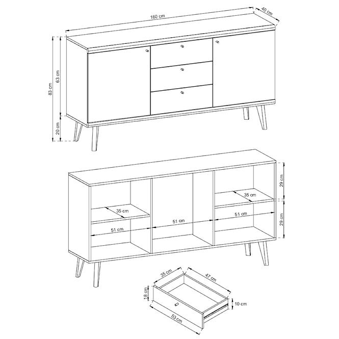 Komoda Primo PKSZ160 dub riviera,3