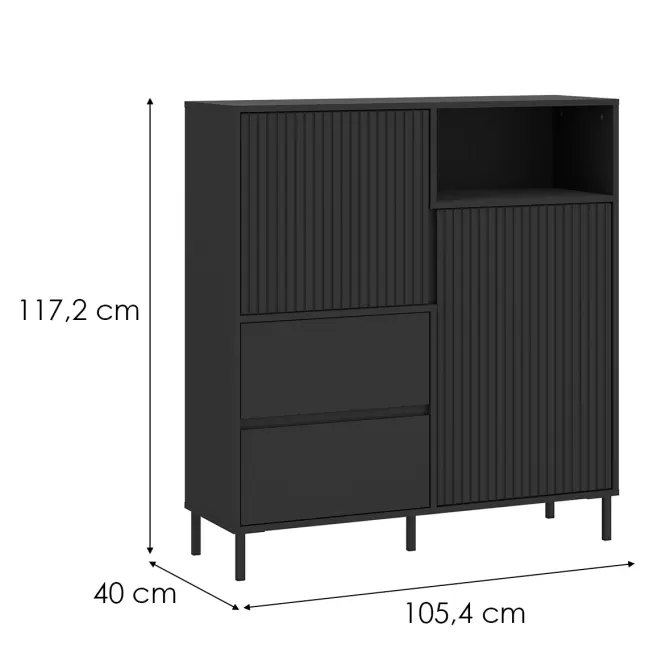 Komoda Avenale AVEK03 U139 2D2S antracit,2