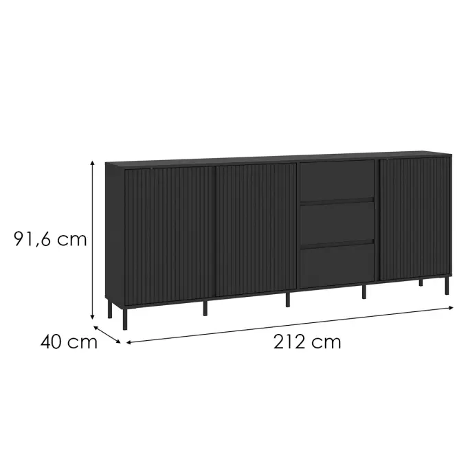 Komoda Avenale AVEK02 U139 3D3S antracit,2