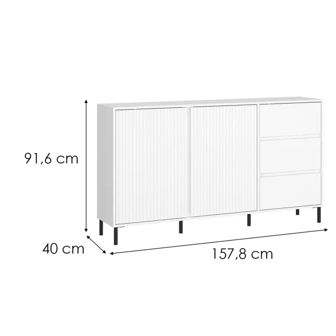 Komoda Avenale AVEK01 U008 2D3S biela/biela alpský,2