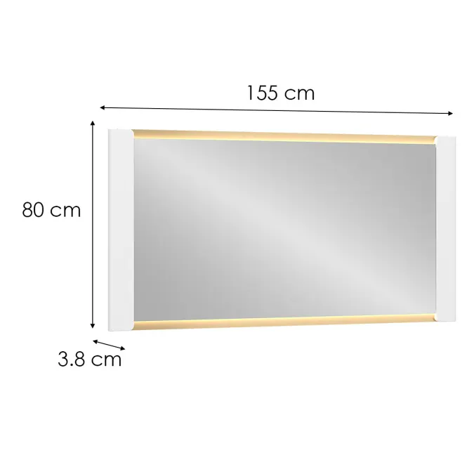 Zrkadlo Lazio LAZL01 U008/U080 biela,2