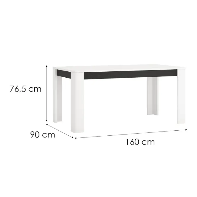 Stôl MWST07 160-200x90 biela,2