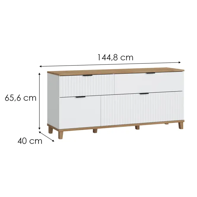 TV stolík Plissee PLIF01 biela alpin,2