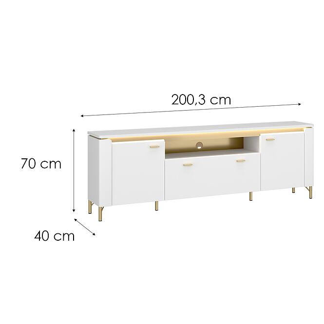 TV stolík Lazio LAZF03 U008/U080 2D1S biela alpská,2