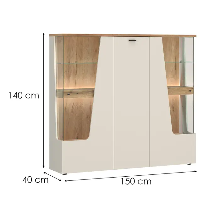 Vitrína Cut Out CTUV03 U1183D kašmír
