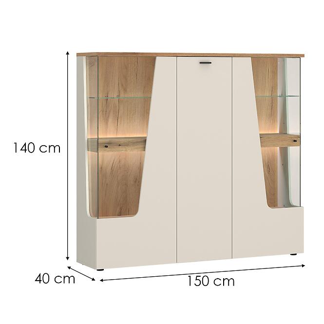 Vitrína Cut Out CTUV03 U1183D kašmír