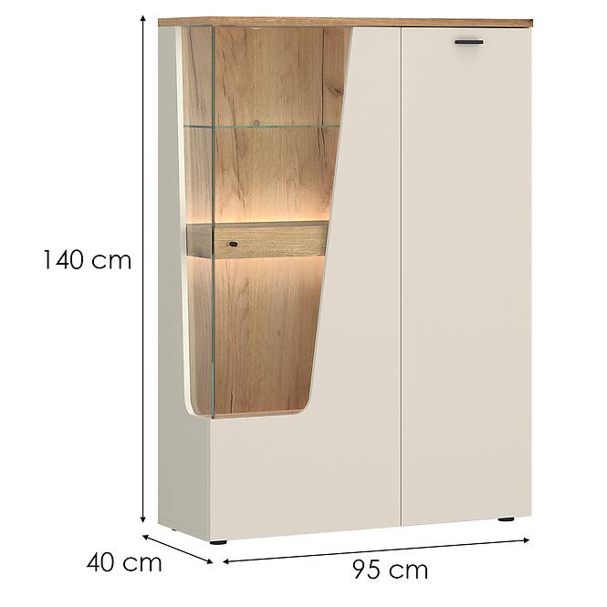 Vitrína Cut Out CTUV02R U1182D kašmír