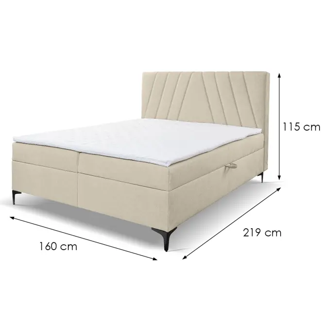Kontinentálna posteľ Capri 160x200 s topper Whisper 2