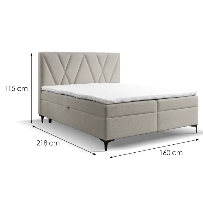 Kontinentálna posteľ Madryt 160x200 s topper Trenza 8