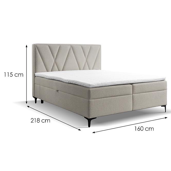 Kontinentálna posteľ Madryt 160x200 s topper Trenza 8,4