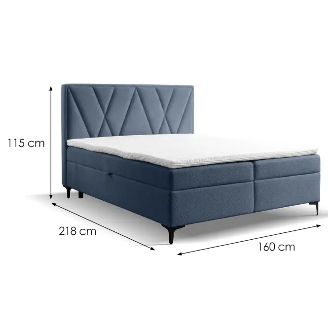 Kontinentálna posteľ Madryt 160x200 s topper Trenza 17