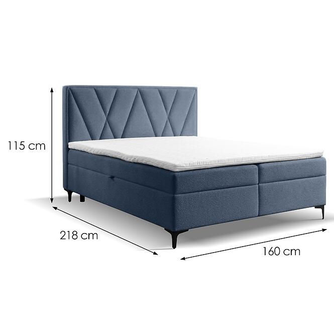 Kontinentálna posteľ Madryt 160x200 s topper Trenza 17,4