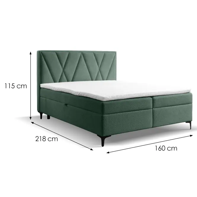 Kontinentálna posteľ Madryt 160x200 s topper Trenza 21,4