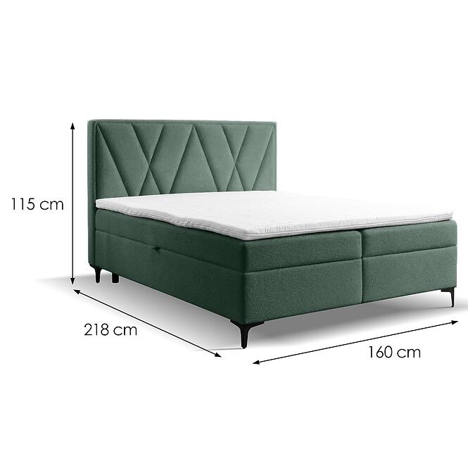 Kontinentálna posteľ Madryt 160x200 s topper Trenza 21,4