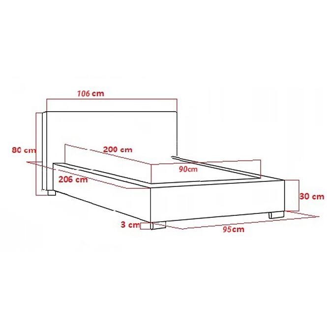 Posteľ Mila 90x200 Marcello 18300