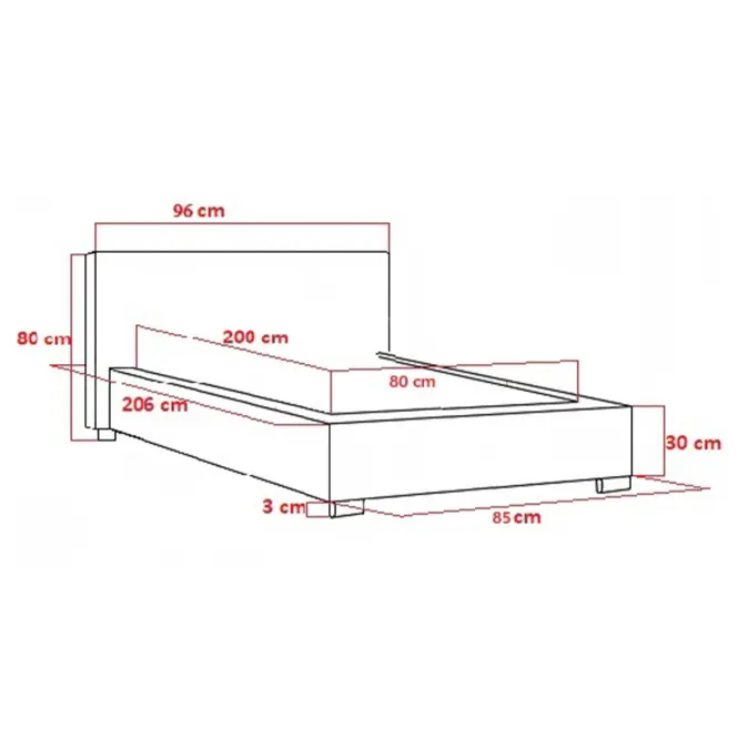 Posteľ Mila 80x200 Marcello 3,2