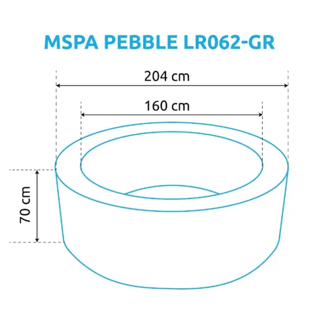 Nafukovacia vírivka 2.04x0.70 m MSpa Pebble LR062-GR