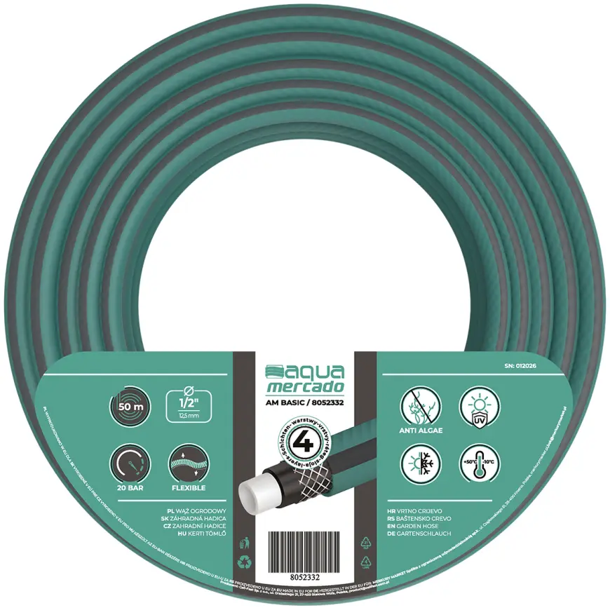 Záhradná hadica 4 vrstvová gm BASIC 1/2" 50 mb