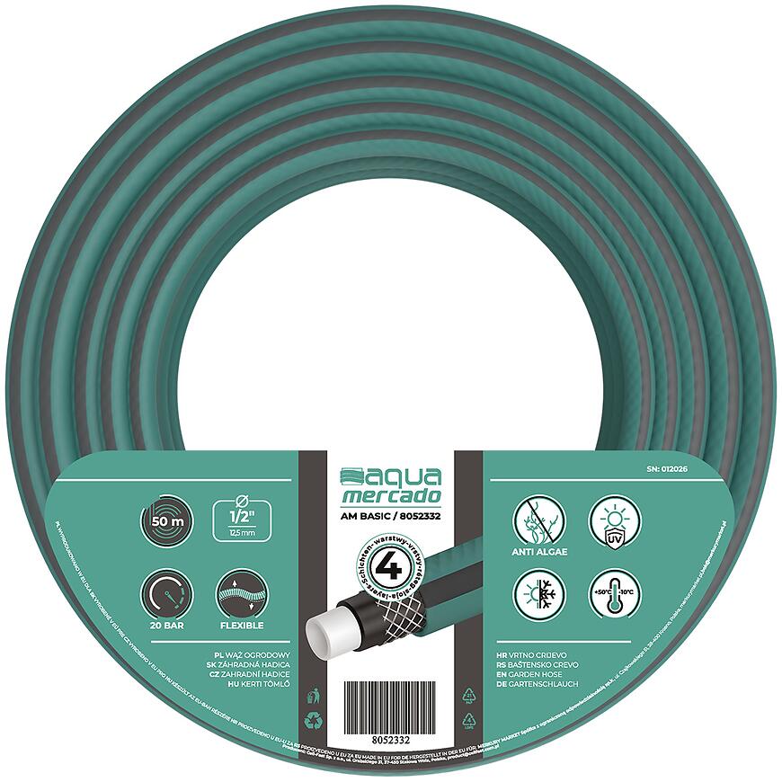 Záhradná hadica 4 vrstvová gm BASIC 1/2" 50 mb