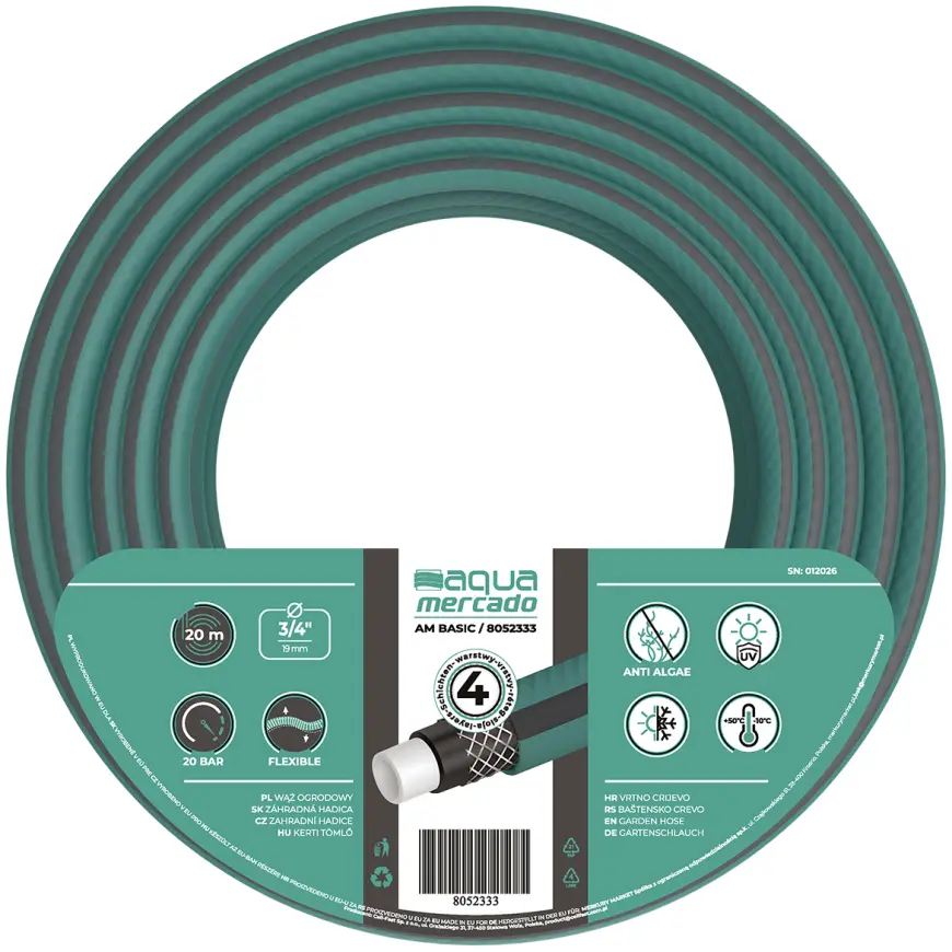 Záhradná hadica 4 vrstvová gm BASIC 3/4" 20 mb