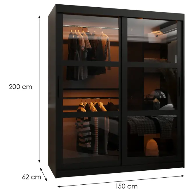 Skriňa Dome 150 čierna