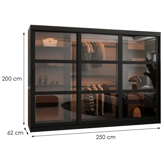 Skriňa Dome 250 čierna