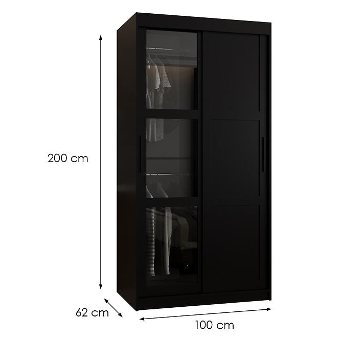 Skriňa Dome III 100 čierna,2
