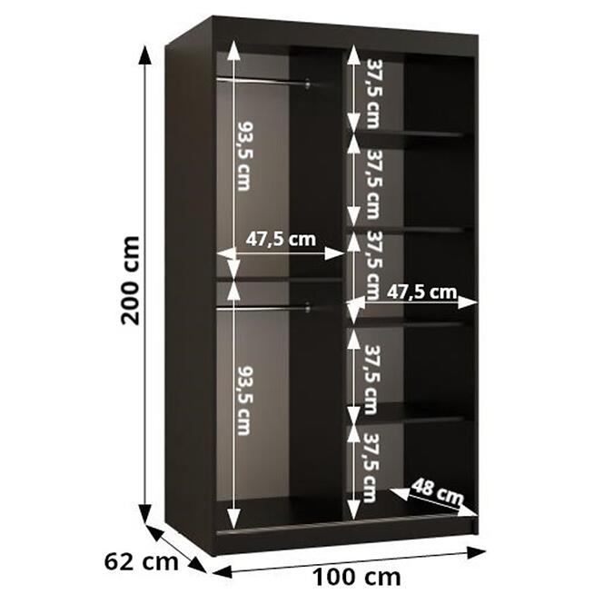 Skriňa Dome III 100 čierna,3