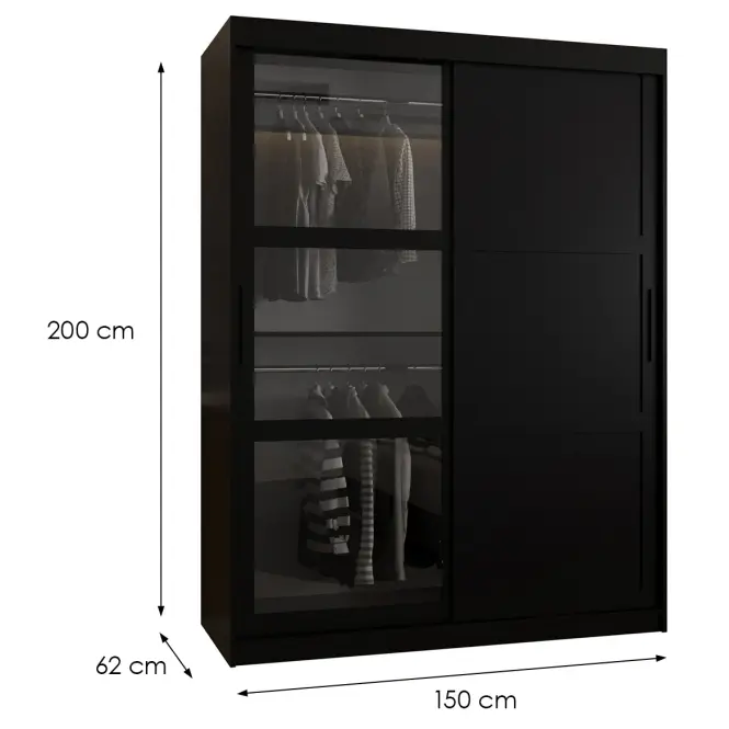 Skriňa Dome III 150 čierna