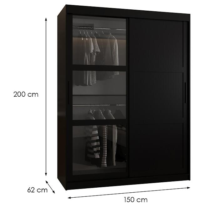 Skriňa Dome III 150 čierna